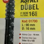 Asfalt Dübel Matkap Çapı 16 Mm Vida Çapı 10 Mm Asphalt Anchor 10'lu