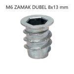 Metal Dübel-Ahşap Mobilya Bağlantı Zamak Vida Yuvası M10-13X15 10 Adet